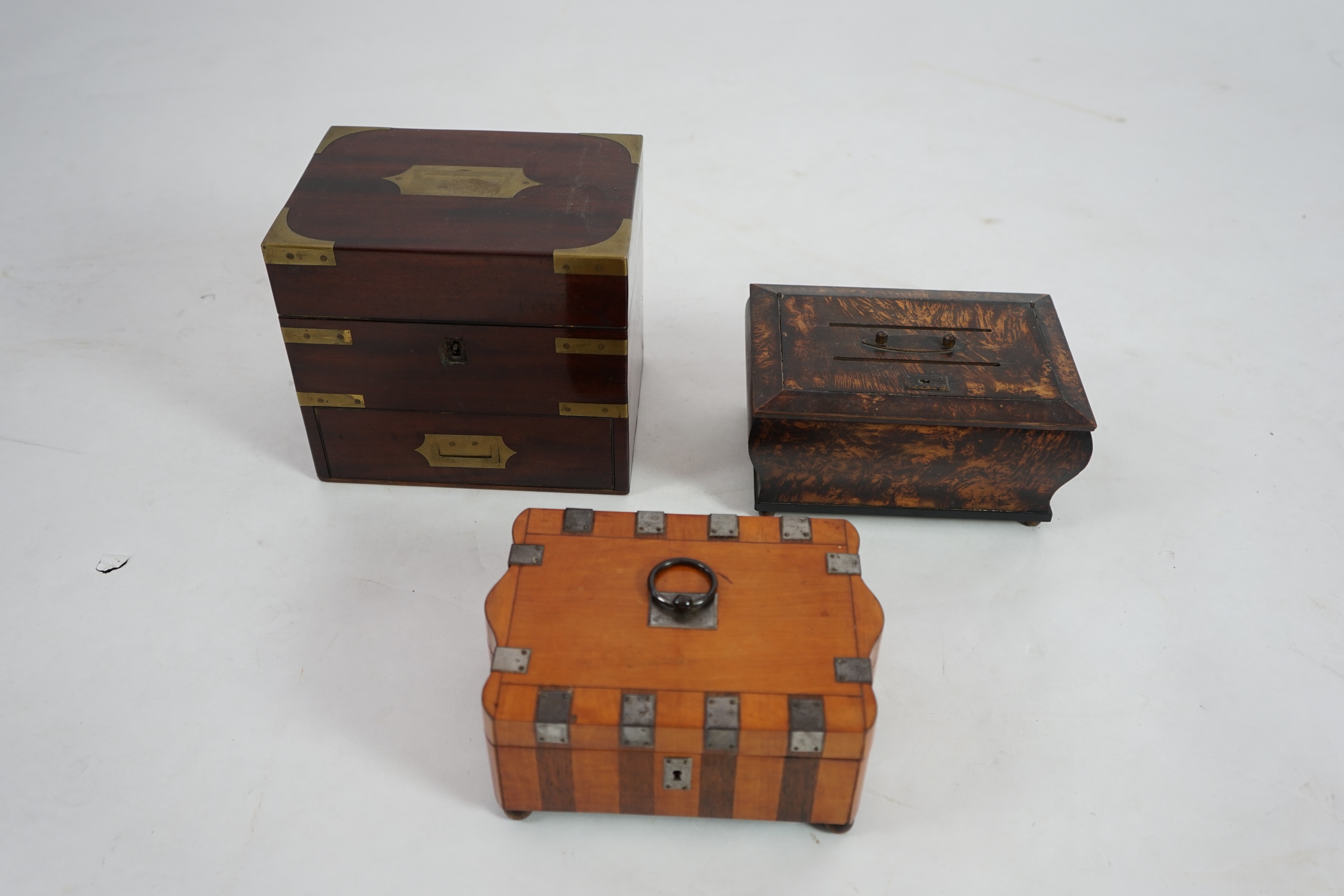 An early Victorian brass bound mahogany apothecary chest